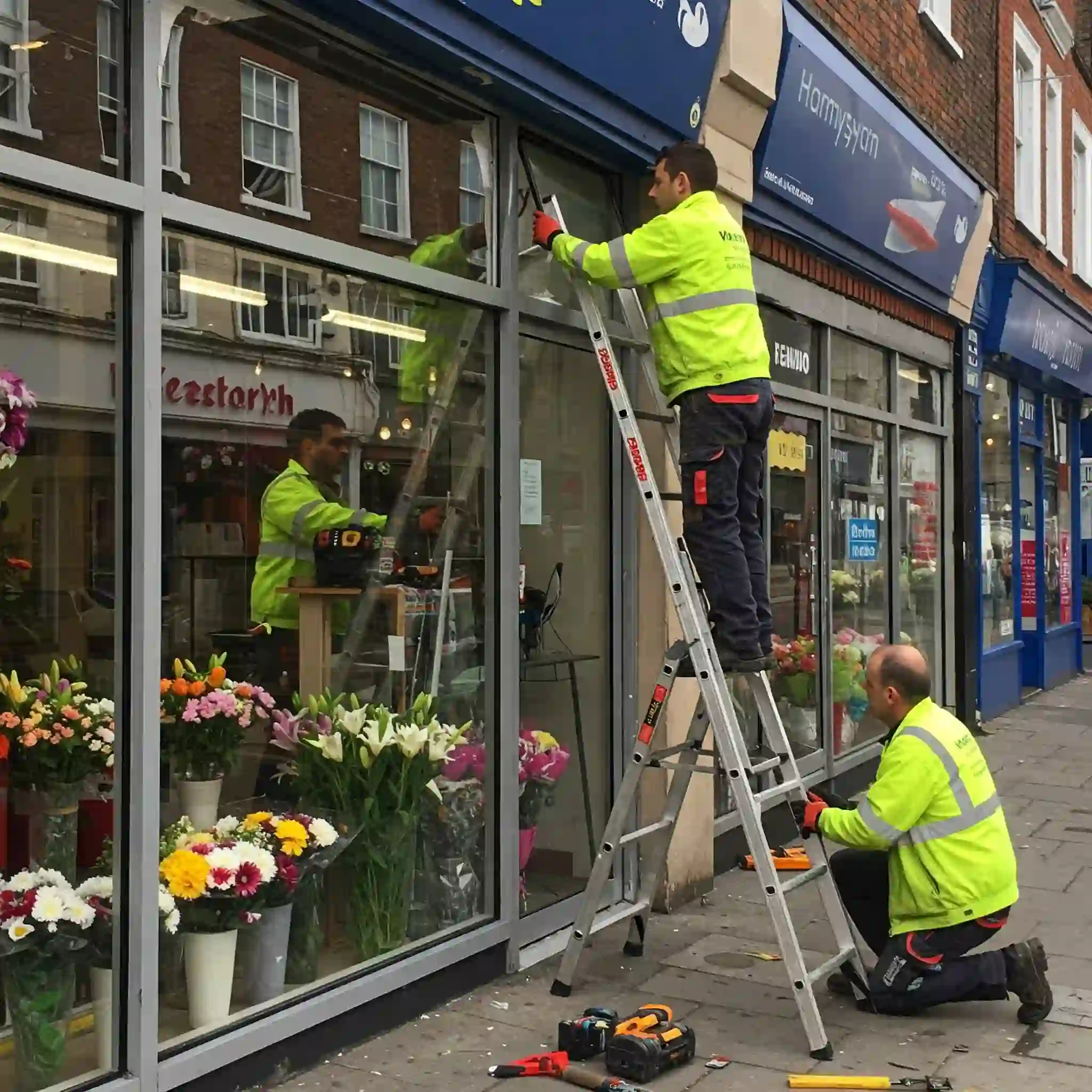 Professional aluminium shop front installation